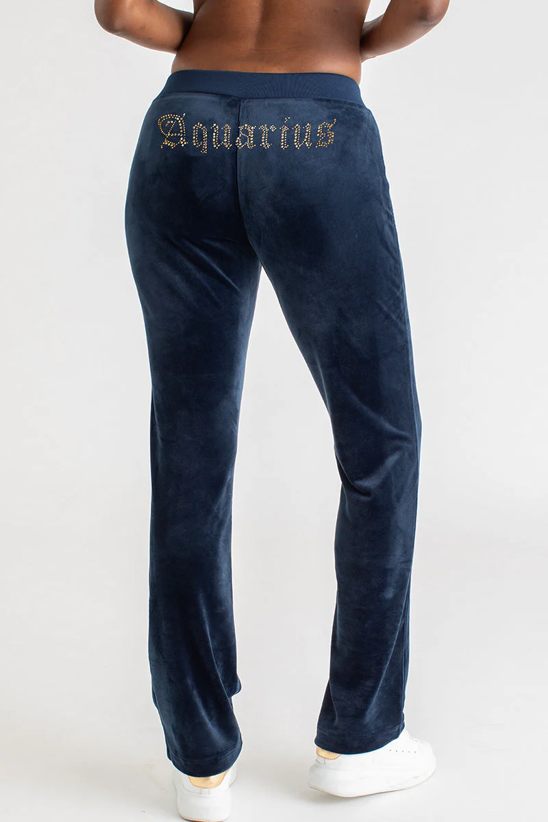 Aquarius Customizable Big Bling Velour Track Pants - Image 3