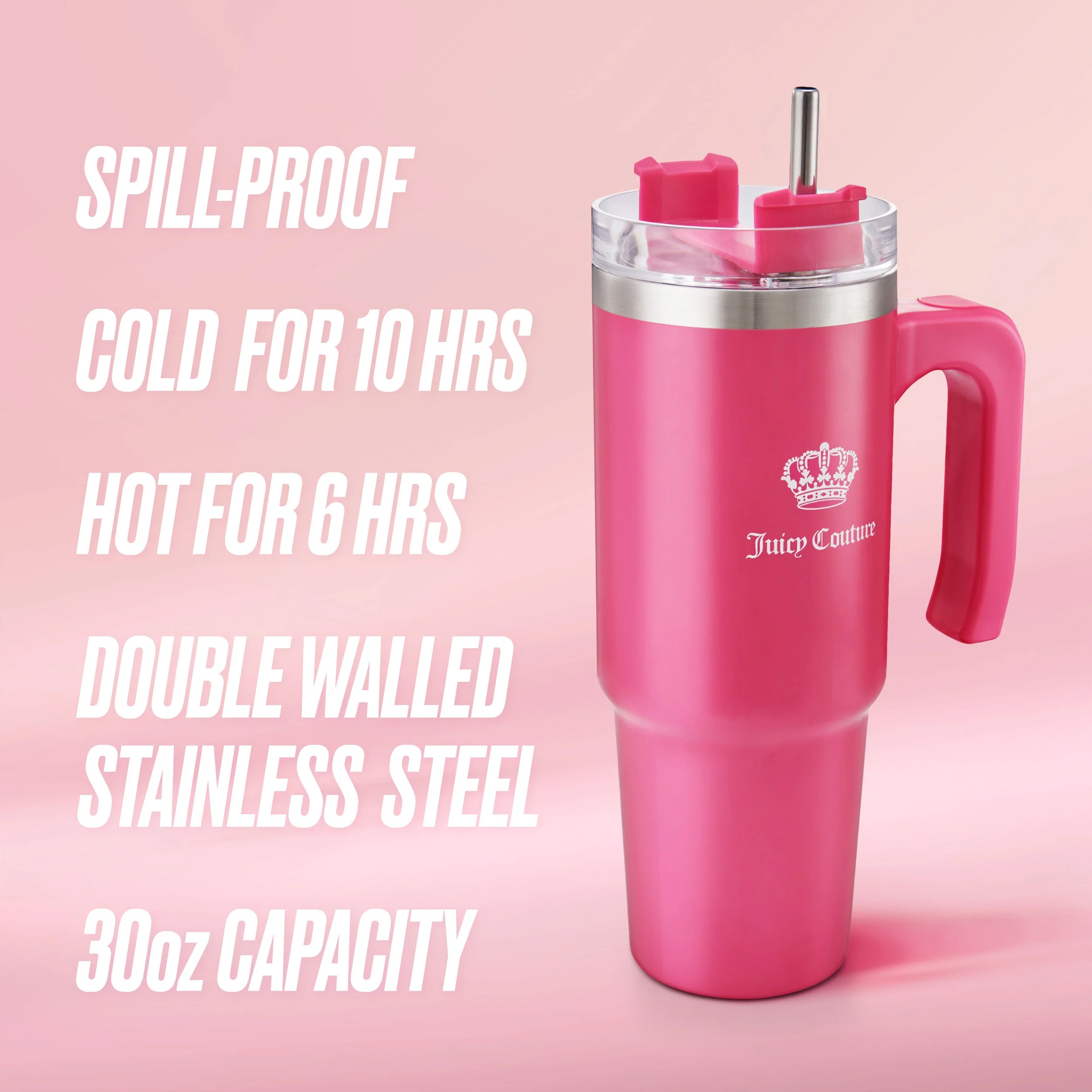Glam Logo Stainless Steel Water Bottle - Image 3