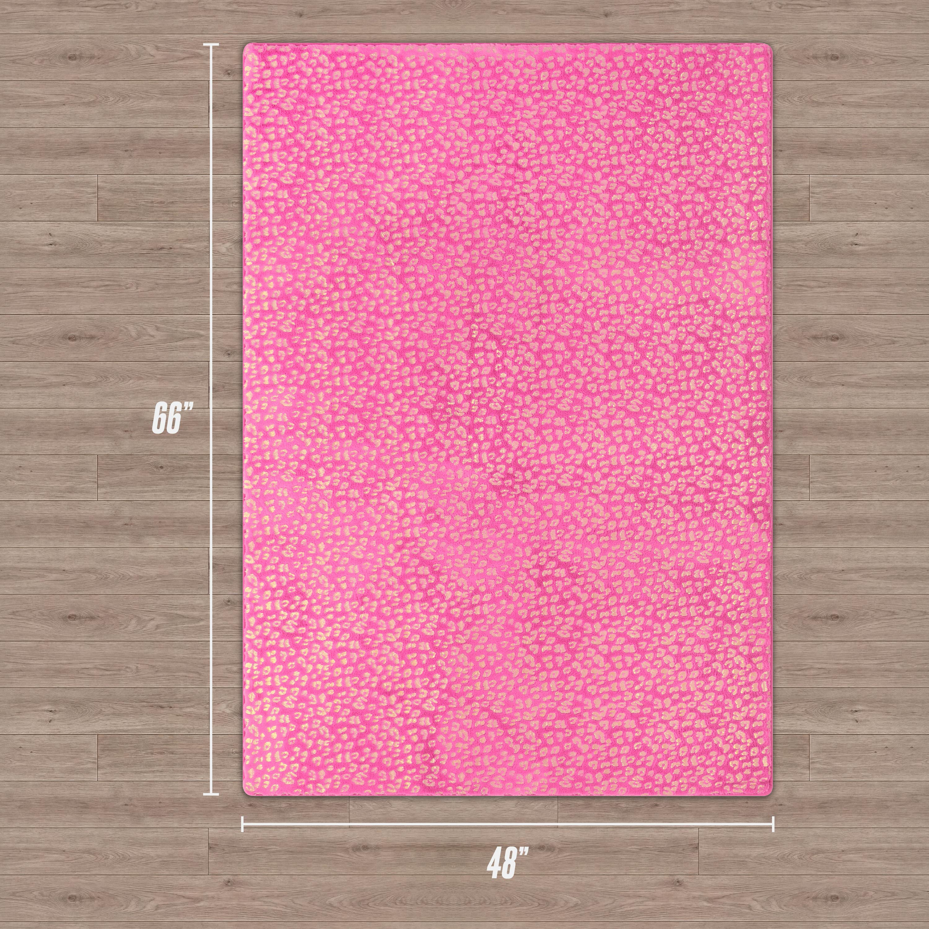 Metallic Leopard Plush Rug, 4' x 6' - Image 3