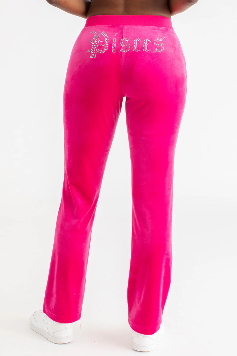 Pisces Customizable Big Bling Velour Track Pants - Image 3