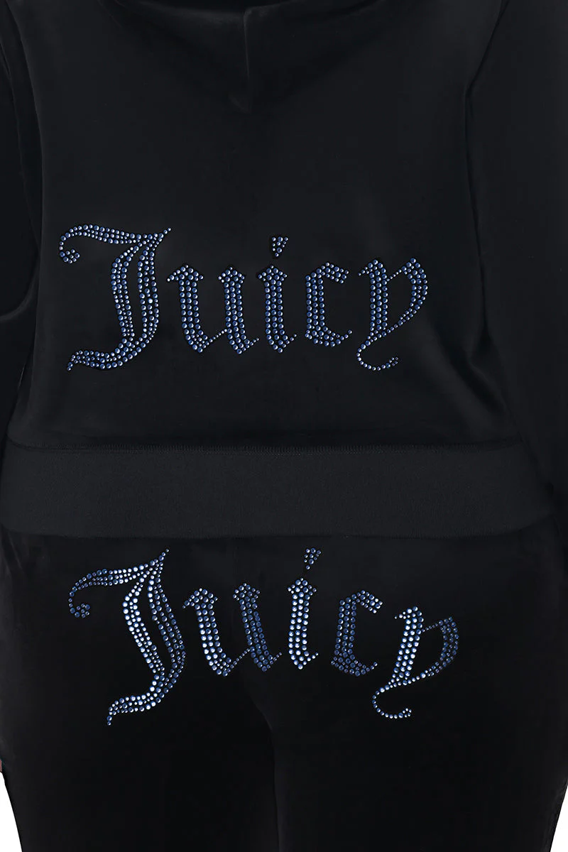 Plus-Size Technicolor Customizable Big Bling Velour Hoodie - Image 6