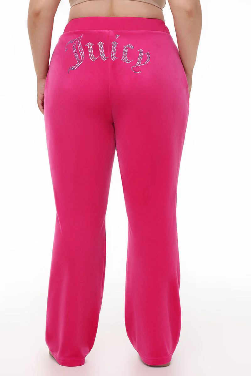 Plus-Size Technicolor Customizable Big Bling Velour Track Pants - Image 7